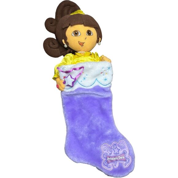 Kurt Adler Princess Dora Explorer Purple Christmas Stocking Holiday 2004 Plush - Picture 14 of 16